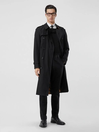 Burberry The Long Chelsea Heritage Trench Coat In Black | ModeSens