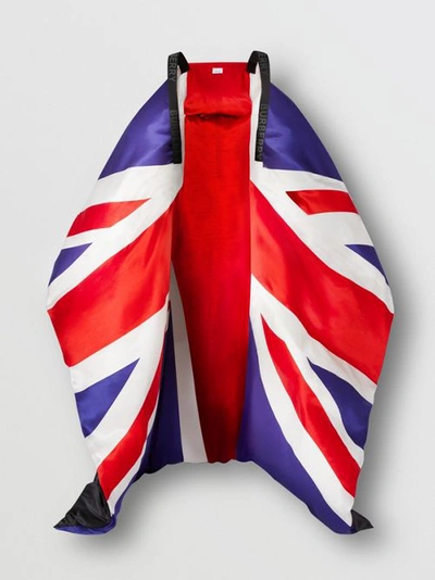 英国国旗拼徽标印花宽松羽绒披肩