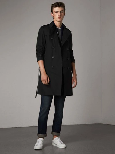 Shop Burberry The Chelsea – Long Trench Coat In Black