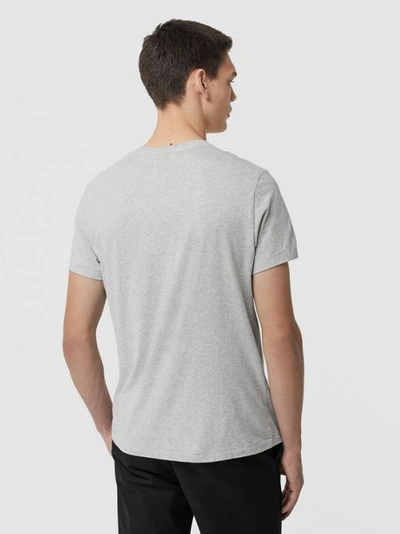 Shop Burberry Cotton Jersey T-shirt In Pale Grey Melange