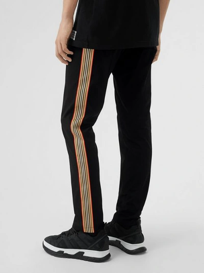 Shop Burberry Slim Fit Icon Stripe Detail Cotton Chinos In Black