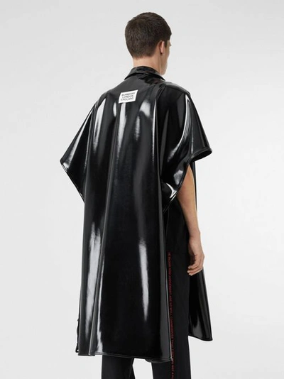 Shop Burberry Vinyl Belted Cape In Black