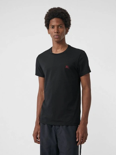 Shop Burberry Cotton Jersey T-shirt In Black