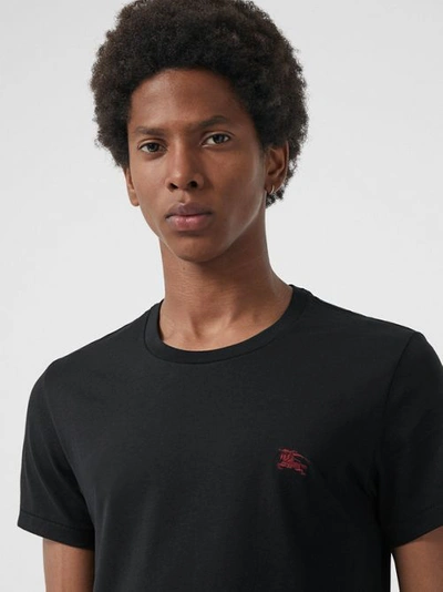Shop Burberry Cotton Jersey T-shirt In Black