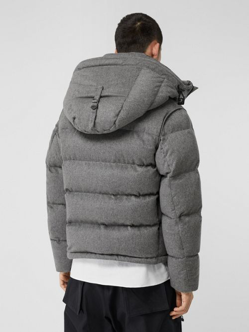 burberry detachable sleeve hooded puffer jacket