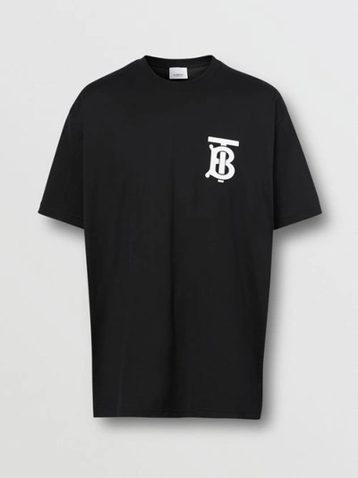Burberry Monogram Motif Cotton Oversized T-shirt In Black | ModeSens