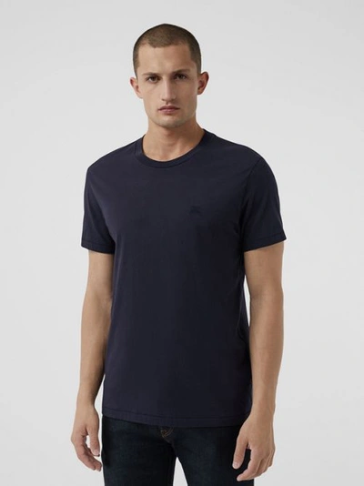 Shop Burberry Cotton Jersey T-shirt In Navy