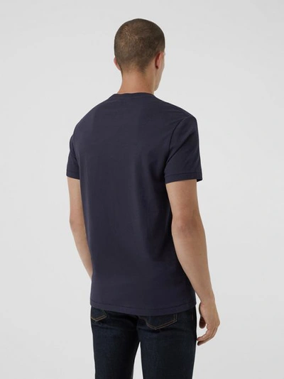 Shop Burberry Cotton Jersey T-shirt In Navy