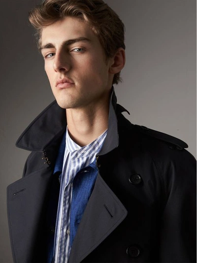 Shop Burberry The Westminster – Extra-long Trench Coat In Navy