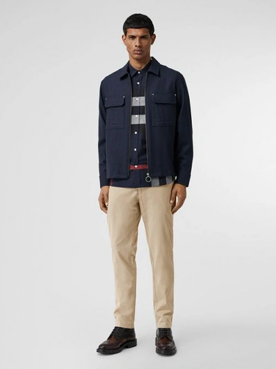 Shop Burberry Slim Fit Cotton Chinos In Stone