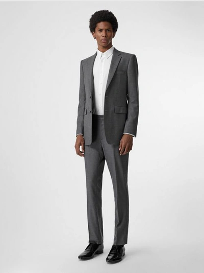 Shop Burberry Classic Fit Sharkskin Wool Suit In Mid Grey Melange