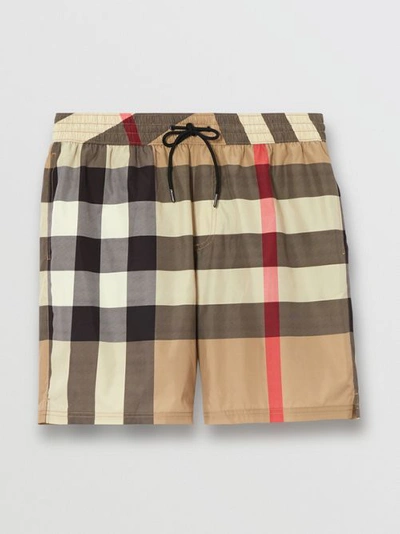 Shop Burberry Check Swim Shorts In Archive Beige