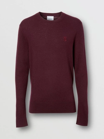 Shop Burberry Monogram Motif Cashmere Sweater In Burgundy