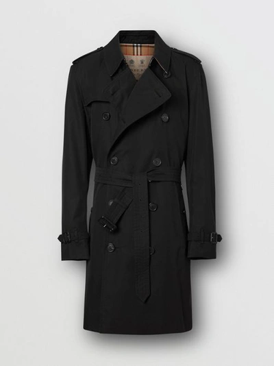 Shop Burberry The Midlength Kensington Heritage Trench Coat In Black