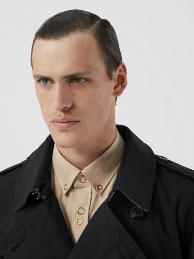 Shop Burberry The Midlength Kensington Heritage Trench Coat In Black