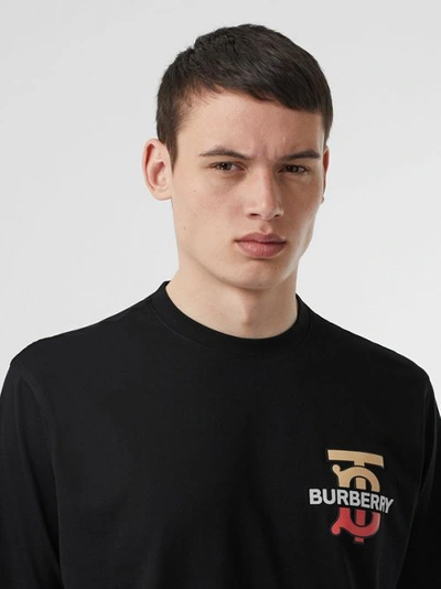 Shop Burberry Monogram Motif Cotton Oversized T-shirt In Black