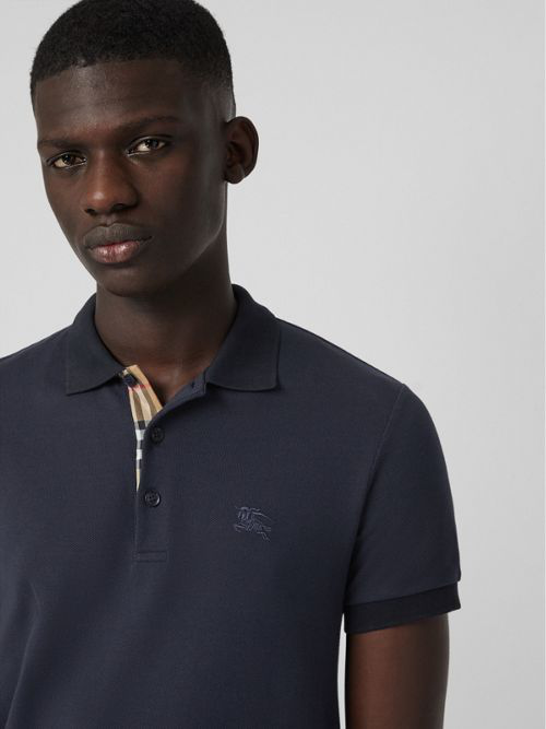burberry check placket polo shirt