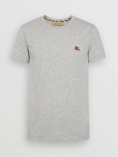 Shop Burberry Cotton Jersey T-shirt In Pale Grey Melange