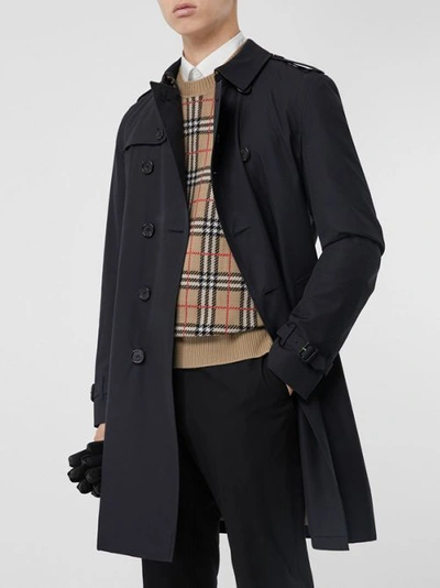 Shop Burberry The Chelsea – Long Trench Coat In Navy