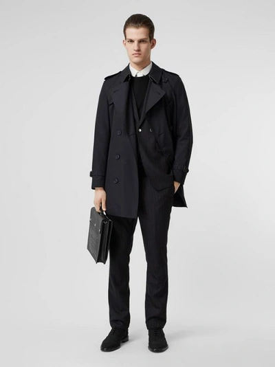 Shop Burberry The Short Wimbledon Trench Coat In Midnight Navy