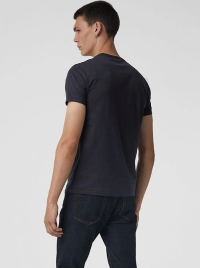 Shop Burberry Cotton Jersey V-neck T-shirt In Navy