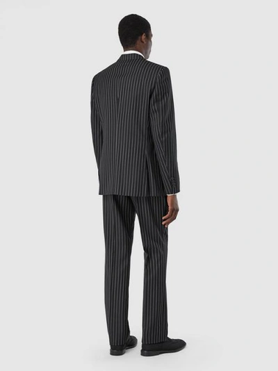 Shop Burberry English Fit Pinstriped Wool Suit In Black