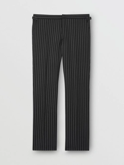 Shop Burberry English Fit Pinstriped Wool Suit In Black