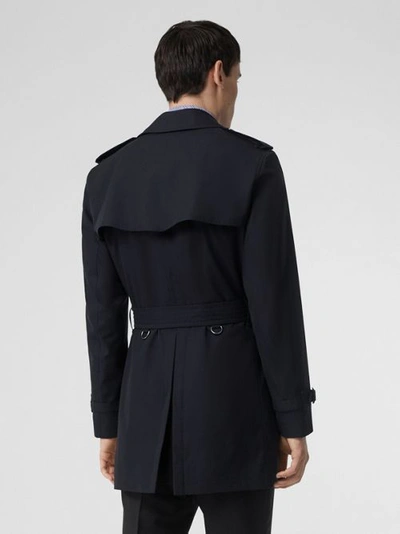 Shop Burberry Short Chelsea Fit Trench Coat In Midnight Navy