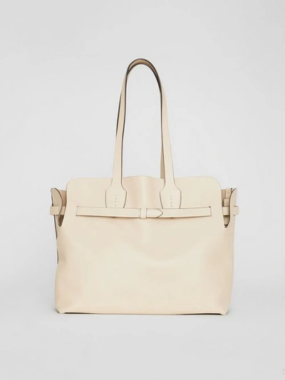 Shop Burberry The Medium Soft Leather Belt Bag In Limestone