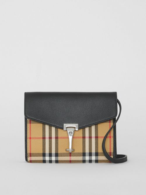 burberry mini leather and vintage check crossbody bag