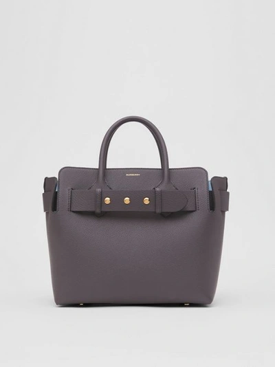 Shop Burberry The Small Leather Triple Stud Belt Bag In Charcoal Grey