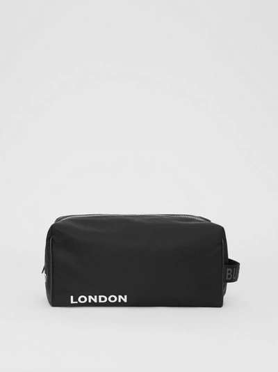 Shop Burberry Horseferry Print Nylon Travel Pouch In Black/white