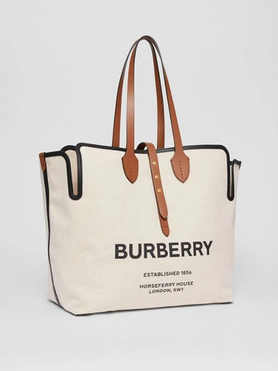 Shop Burberry The Large Soft Cotton Canvas Belt Bag In Malt Brown