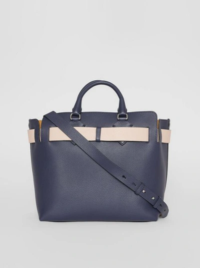 Shop Burberry The Medium Leather Belt Bag In Regency Blue
