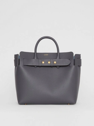 Shop Burberry The Medium Leather Triple Stud Belt Bag In Charcoal Grey