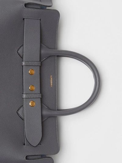 Shop Burberry The Medium Leather Triple Stud Belt Bag In Charcoal Grey