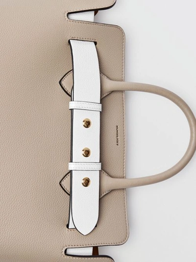 Shop Burberry The Medium Tri-tone Leather Triple Stud Belt Bag In Mineral Grey