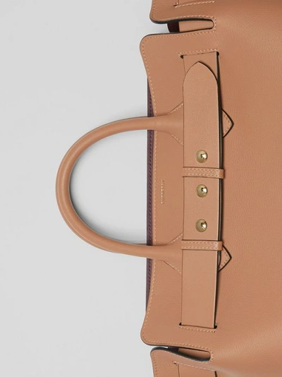 Shop Burberry The Medium Leather Triple Stud Belt Bag In Light Camel
