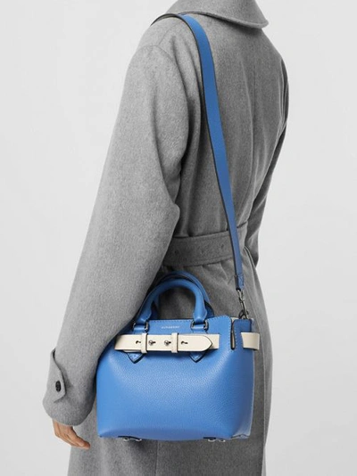 Shop Burberry The Mini Leather Belt Bag In Hydrangea Blue