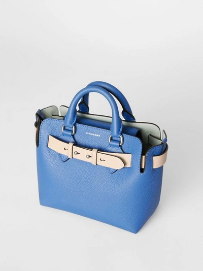 Shop Burberry The Mini Leather Belt Bag In Hydrangea Blue