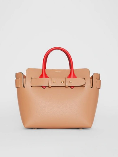 Shop Burberry The Small Leather Triple Stud Belt Bag In Light Camel