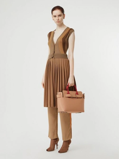 Shop Burberry The Small Leather Triple Stud Belt Bag In Light Camel