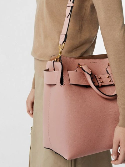 Shop Burberry The Medium Leather Belt Bag In Ash Rose