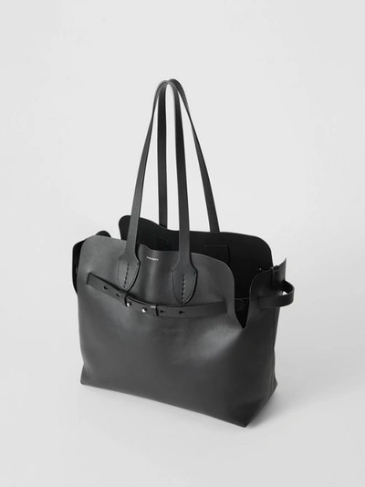 Shop Burberry The Medium Soft Leather Belt Bag In Black