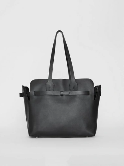 Shop Burberry The Medium Soft Leather Belt Bag In Black