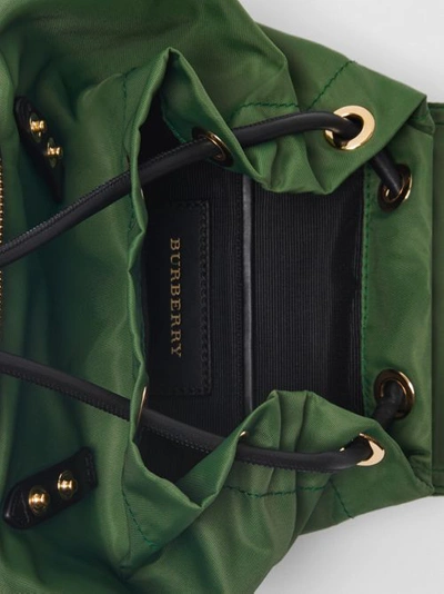 Shop Burberry The Small Crossbody Rucksack In Nylon In Racing Green
