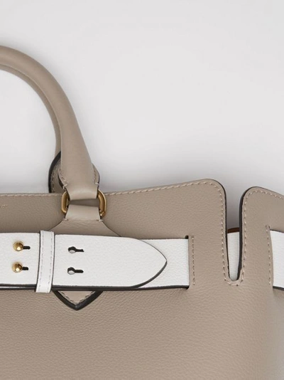 Shop Burberry The Medium Leather Belt Bag In Mineral Grey