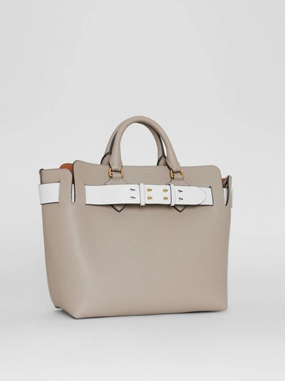 Shop Burberry The Medium Leather Belt Bag In Mineral Grey