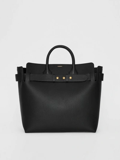 Shop Burberry The Large Leather Triple Stud Belt Bag In Black