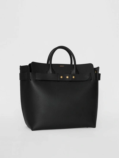 Shop Burberry The Large Leather Triple Stud Belt Bag In Black